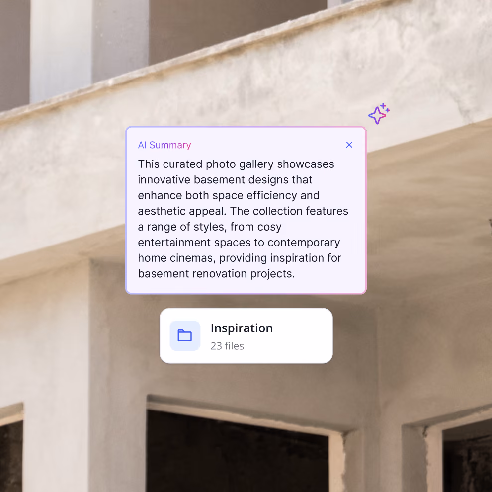 AI-generated summary of a project folder's contents in Billdr