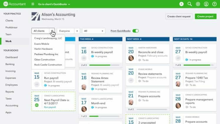 QuickBooks Online Accountant workflow