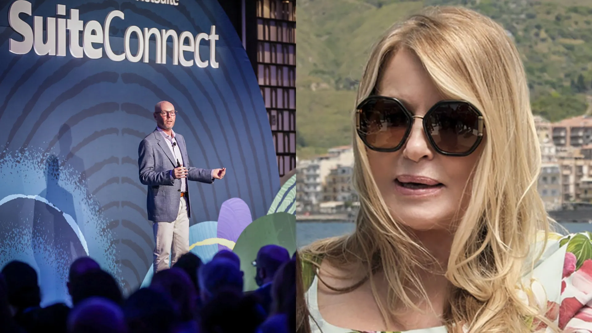 Evan Goldberg, CEO of Oracle NetSuite, with Tanya from White Lotus
