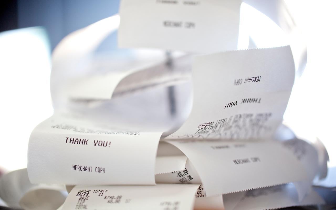 Paper receipts.