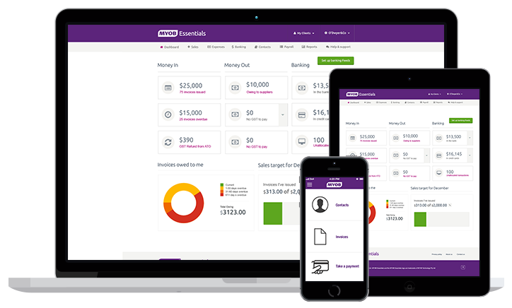 MYOB Essentials interface.