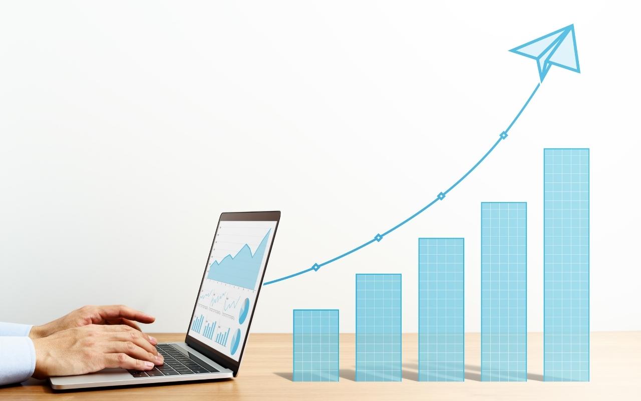 Upward growth chart.