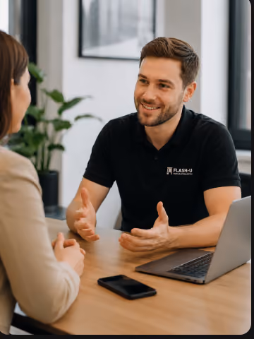 Beratungsgespräch mit dem Flash-U Team