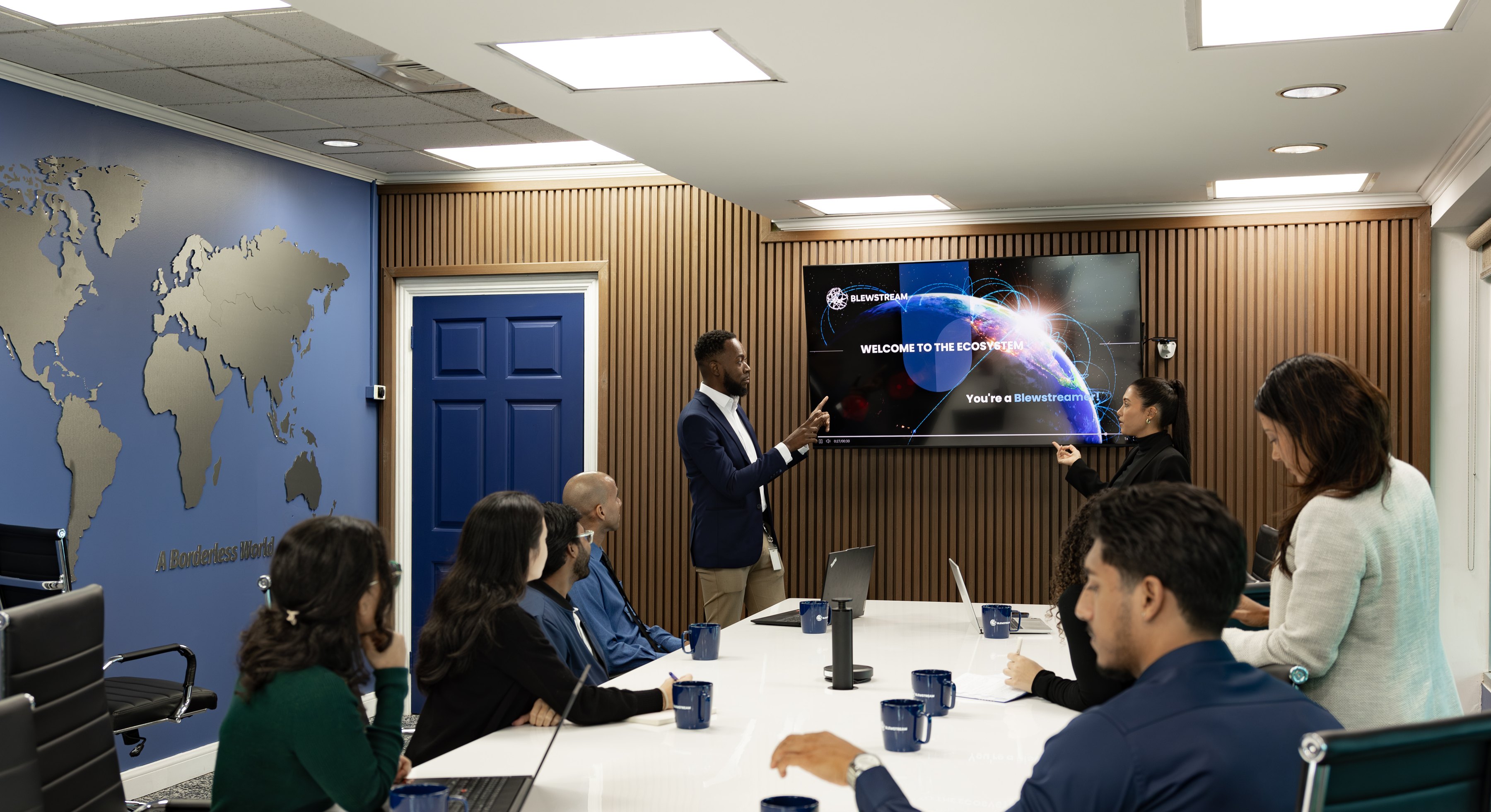 Blewstream team in a presentation