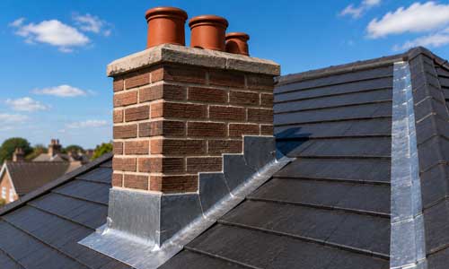 Chimney repairs, repointing and removal, lead flashing and valley repairs, and waterproofing around roof penetrations.