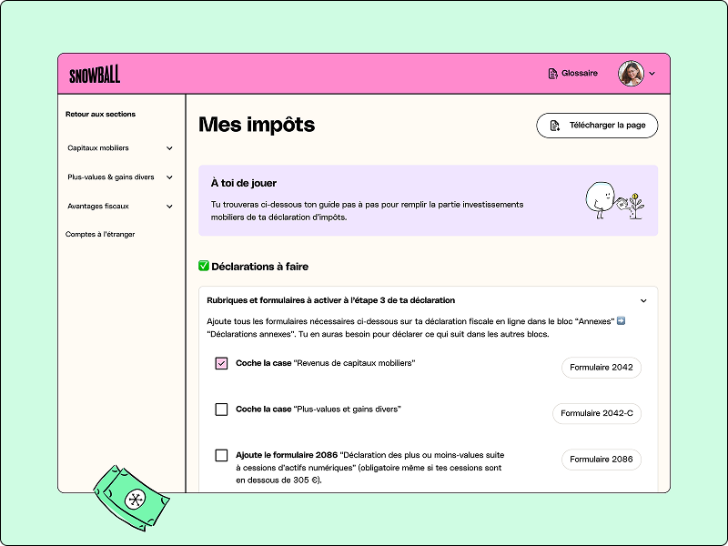 Exemple d'aide à la déclaration d'impôts Money Buddy