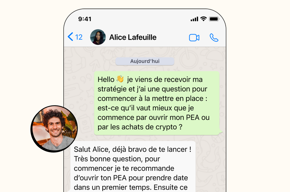 Exemple de conversation WhatsApp avec un expert certifié