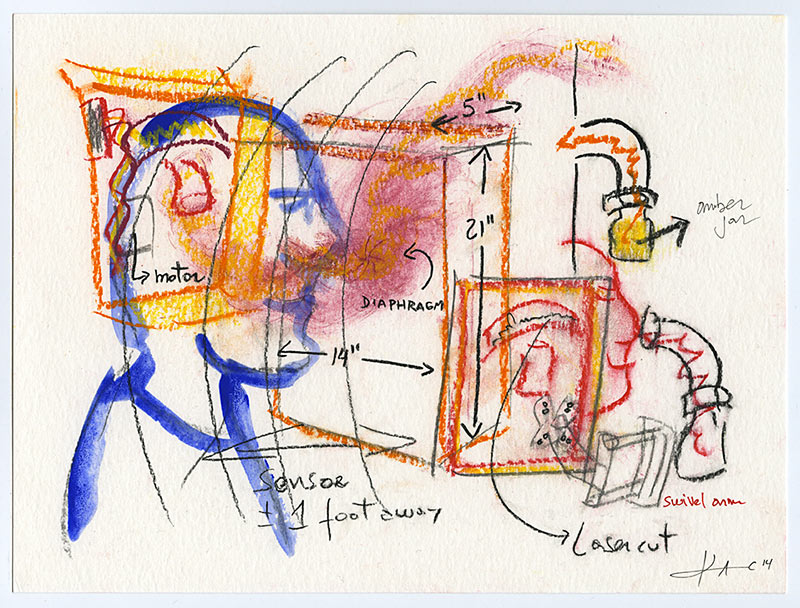 Osmobox drawing#14 2014, œuvre d'Eduardo Kac — Galerie Charlot