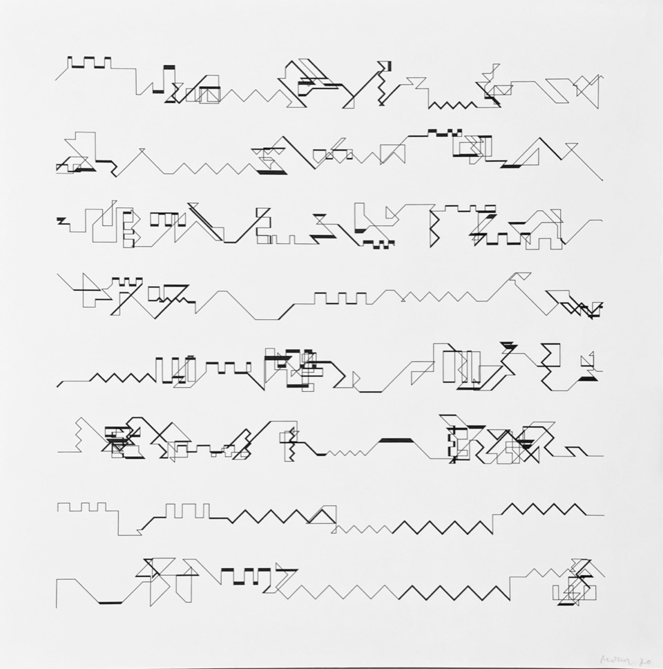 P-021-F, œuvre de Manfred Mohr — Galerie Charlot