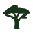 Simple green tree icon with a wide leafy canopy and a curved trunk.