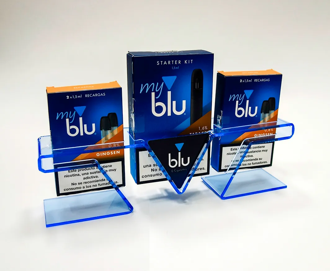 My Blue point-of-sale counter
