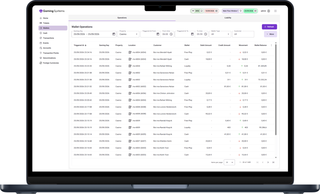 Points Wallet screen redeeming points to a cash account