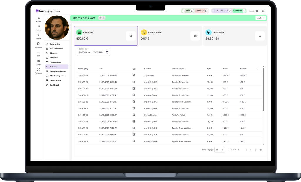 Points Wallet screen redeeming points to a cash account