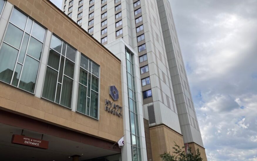 Exterior of the Hyatt Regency Rochester hotel tower in downtown Rochester, New York | Westside Construction Group