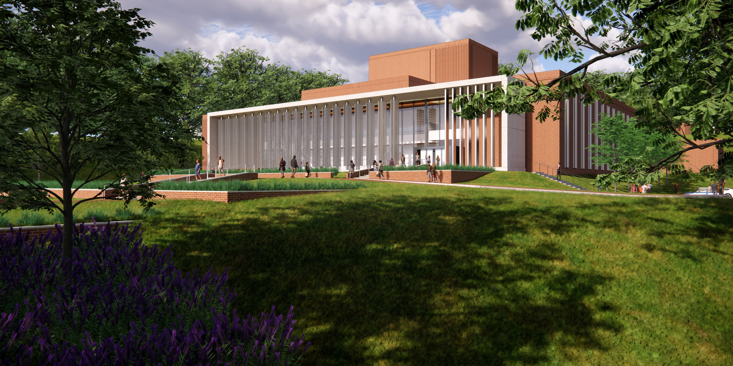Rendering of the new theater building Skanska will build at the University of Mary Washington in Fredericksburg, Virginia | Westside Construction Group