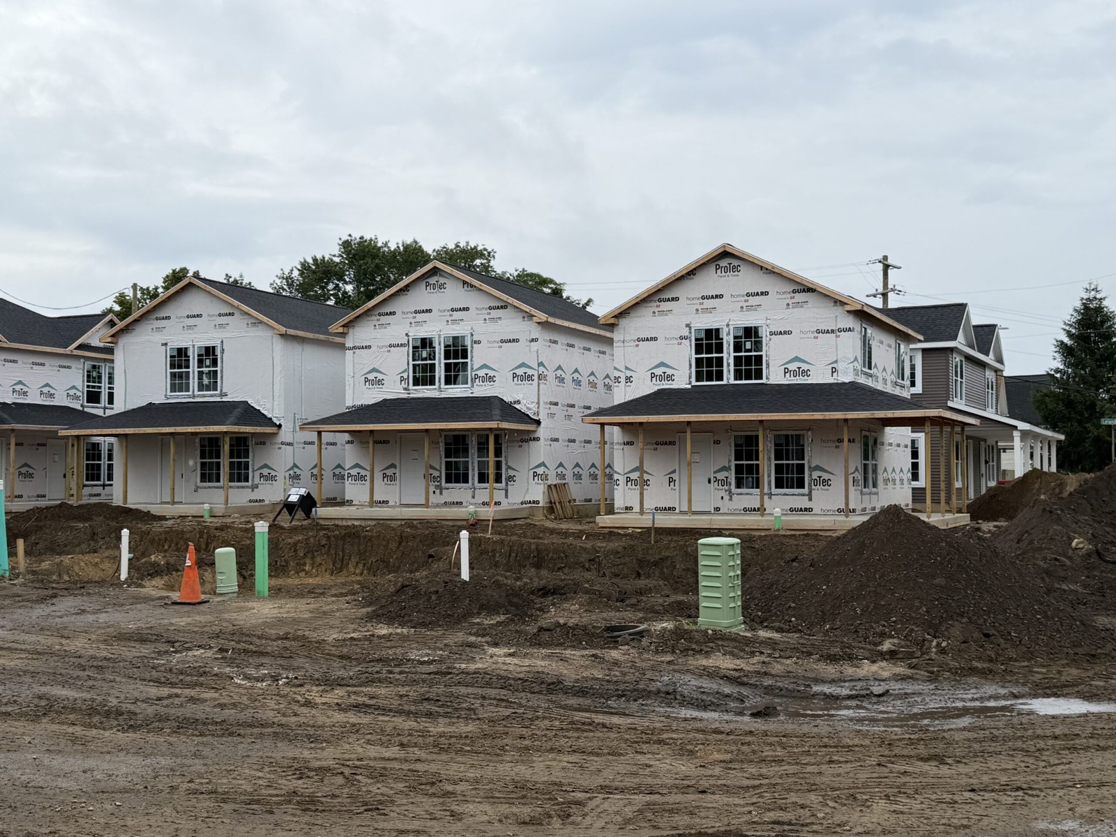 New single-family infill homes under construction