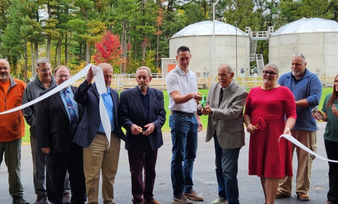Officials cut the ribbon at the upgraded Village of Webster wastewater treatment plant in Monroe County, New York | Westside Construction Group