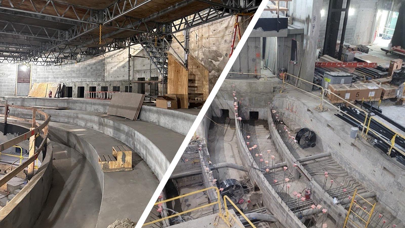 Construction progress on the new Schimmel Theater inside One Pace Plaza East in Lower Manhattan | Westside Construction Group