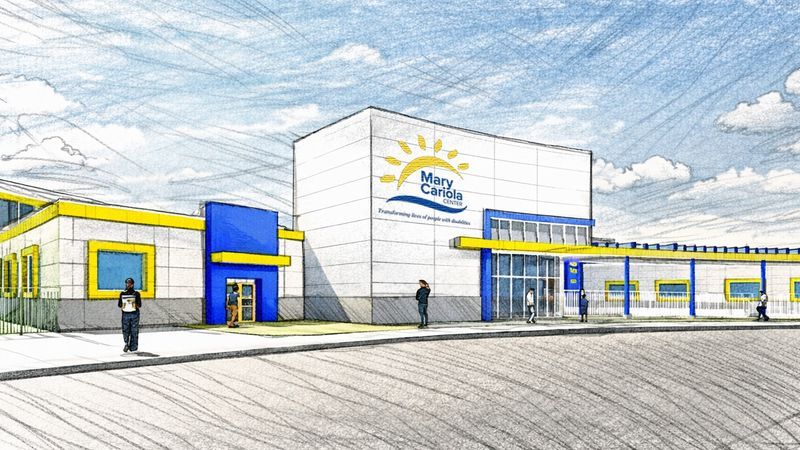 Rendering of the planned Mary Cariola Center entry at the former Marketplace Mall in Henrietta | Westside Construction Group
