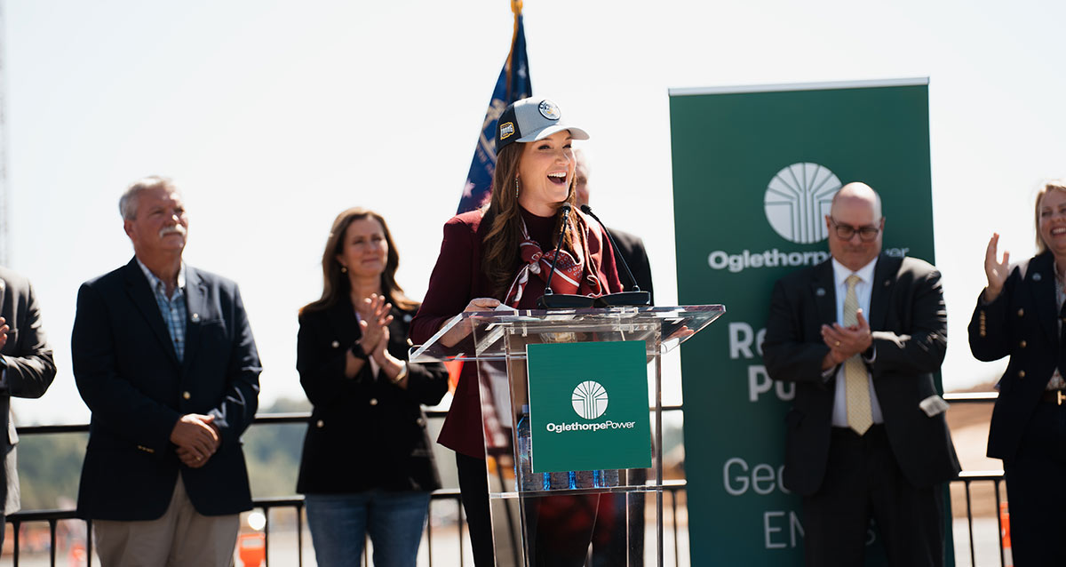 Agriculture Secretary Brooke Rollins announcing the $3.3 billion loan at the Smarr project site in Monroe County, Georgia | Westside Construction Group