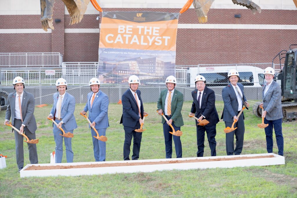 University and state leaders turn ceremonial shovels at the UT Health Sciences College of Medicine groundbreaking in Memphis | Westside Construction Group