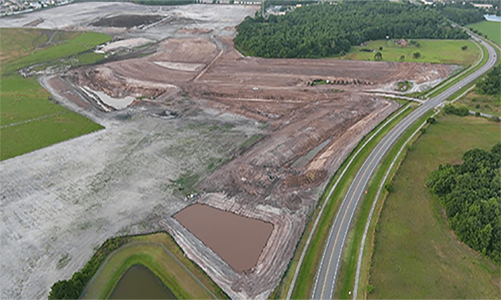 Aerial view of earthwork at the Ham Brown Reserve development in Central Florida | Westside Construction Group