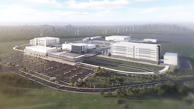 Rendering of Eli Lilly's Houston manufacturing site, from Lilly's groundbreaking release | Westside Construction Group