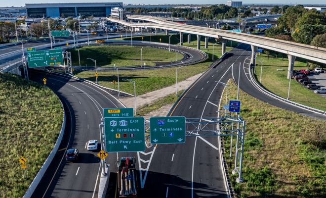 Aerial view of the Van Wyck Expressway Project in Queens | Westside Construction Group