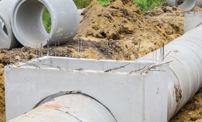 Construction work on a water infrastructure pipe | Westside Construction Group