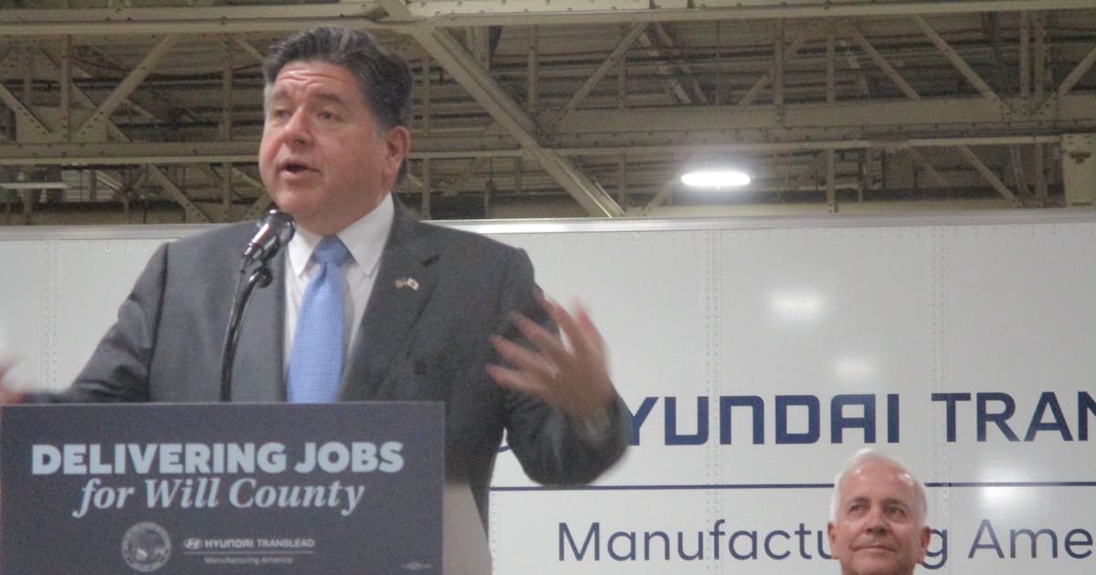 Gov. JB Pritzker speaks at the future Hyundai Translead plant in Joliet | Westside Construction Group
