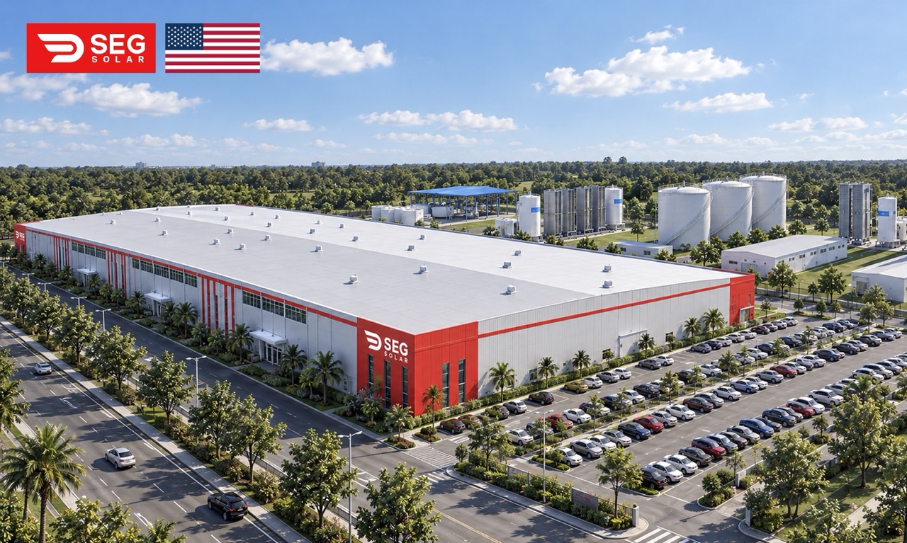 Rendering of SEG Solar's planned heterojunction solar cell plant at the Tomball Industrial Campus in Texas | Westside Construction Group