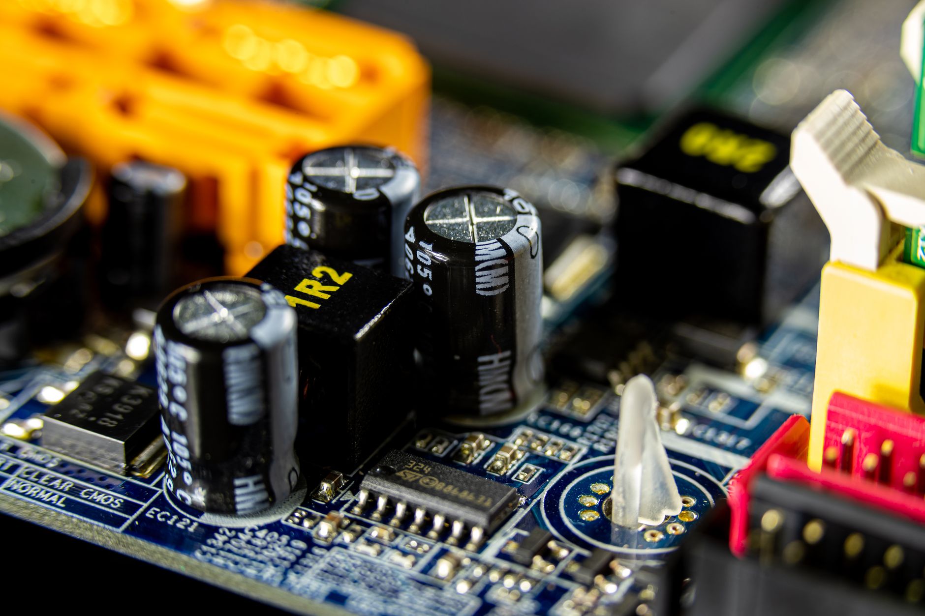 ceramic capacitor circuit board — illustrative stock photograph