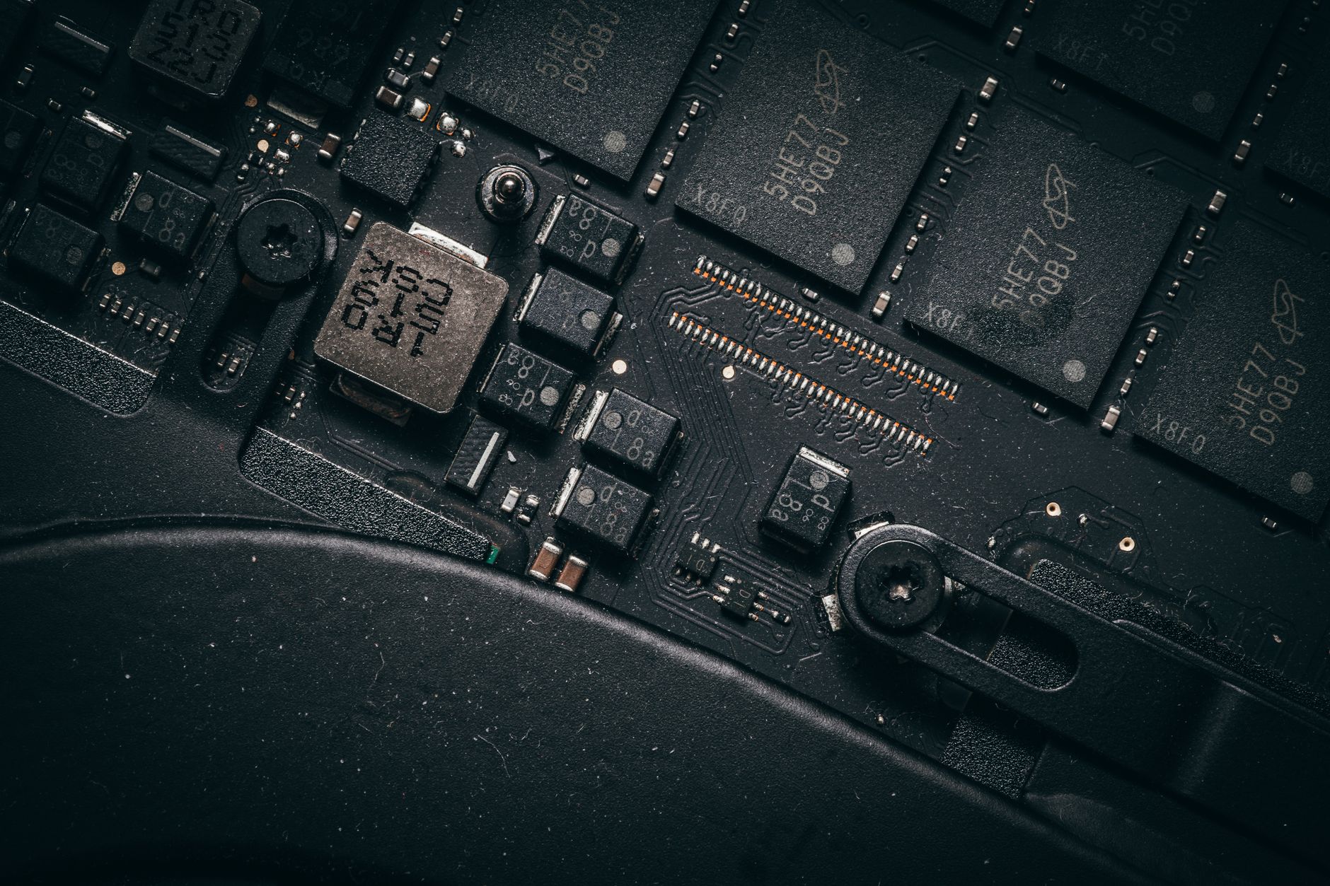 circuit board macro electronics — illustrative stock photograph