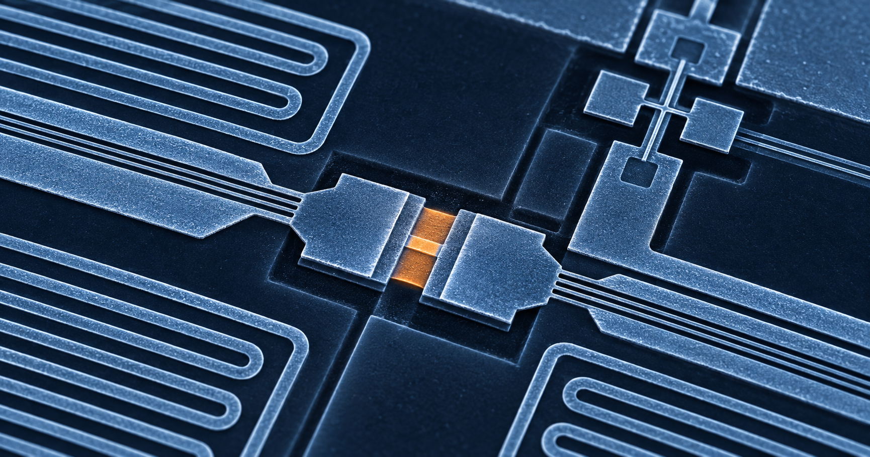 Stylised superconducting interconnect structures and Josephson junctions on a cryogenic chip