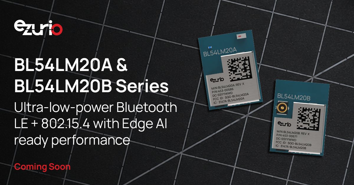 Ezurio BL54LM20A and BL54LM20B Bluetooth modules — illustrative stock photograph