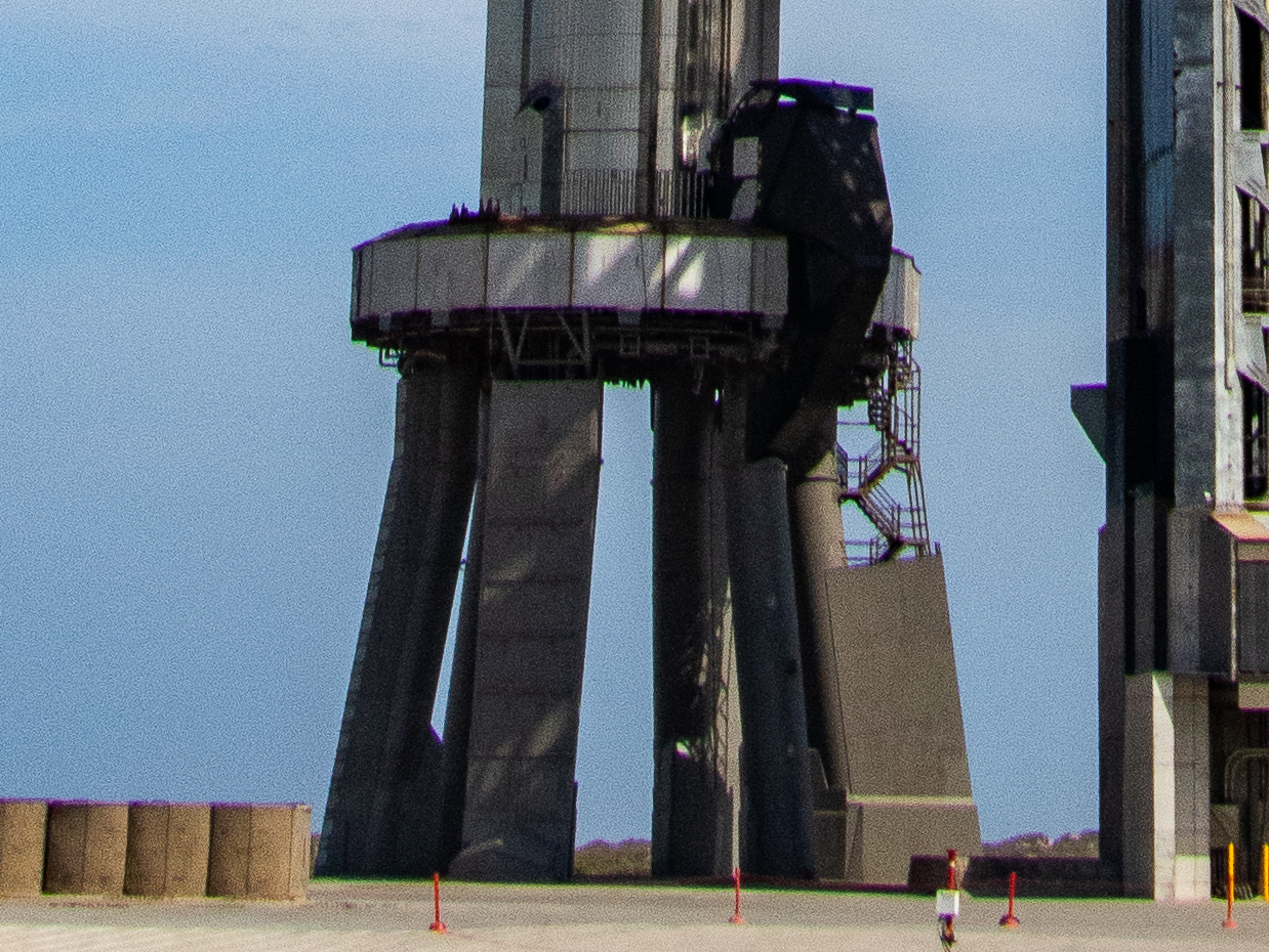 SpaceX Starship and Super Heavy on the orbital launch mount at Starbase in 2023, used as an illustrative photograph