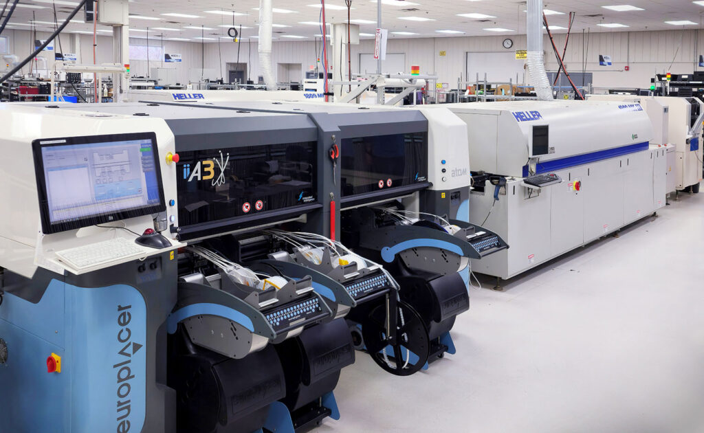 Electronics manufacturing equipment inside a DCA Manufacturing facility