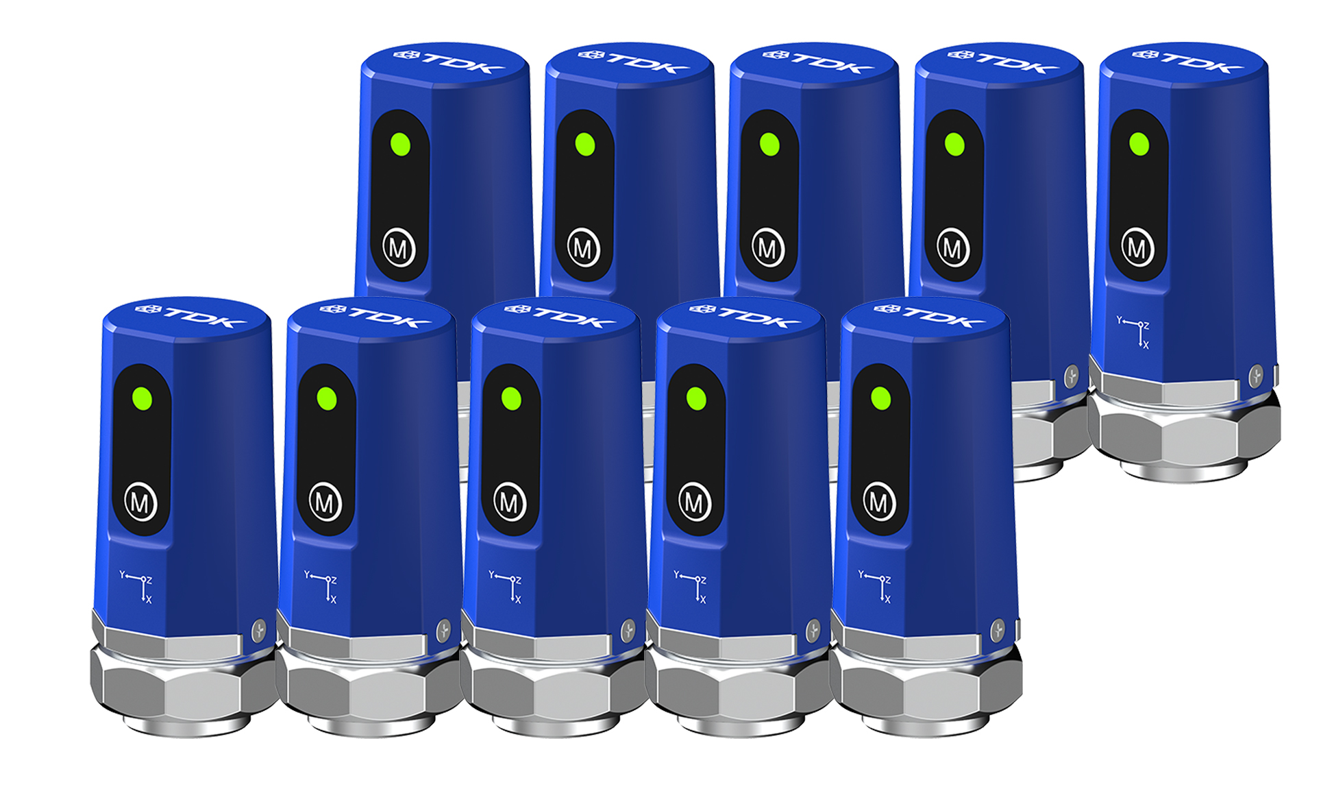 Ten TDK SensEI edgeRX LYNQ sensors supplied with the edgeRX Starter system