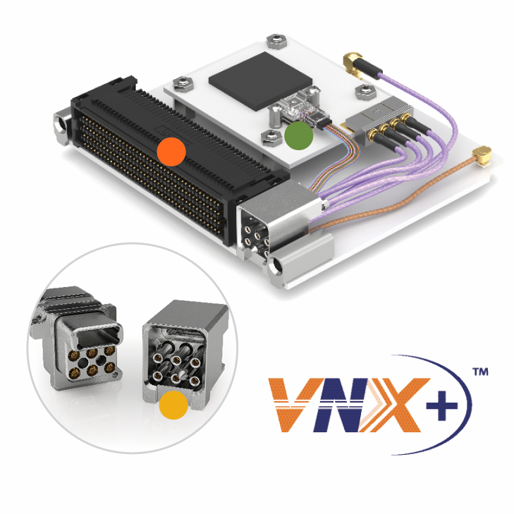 Samtec VNX+ module and connector product illustration