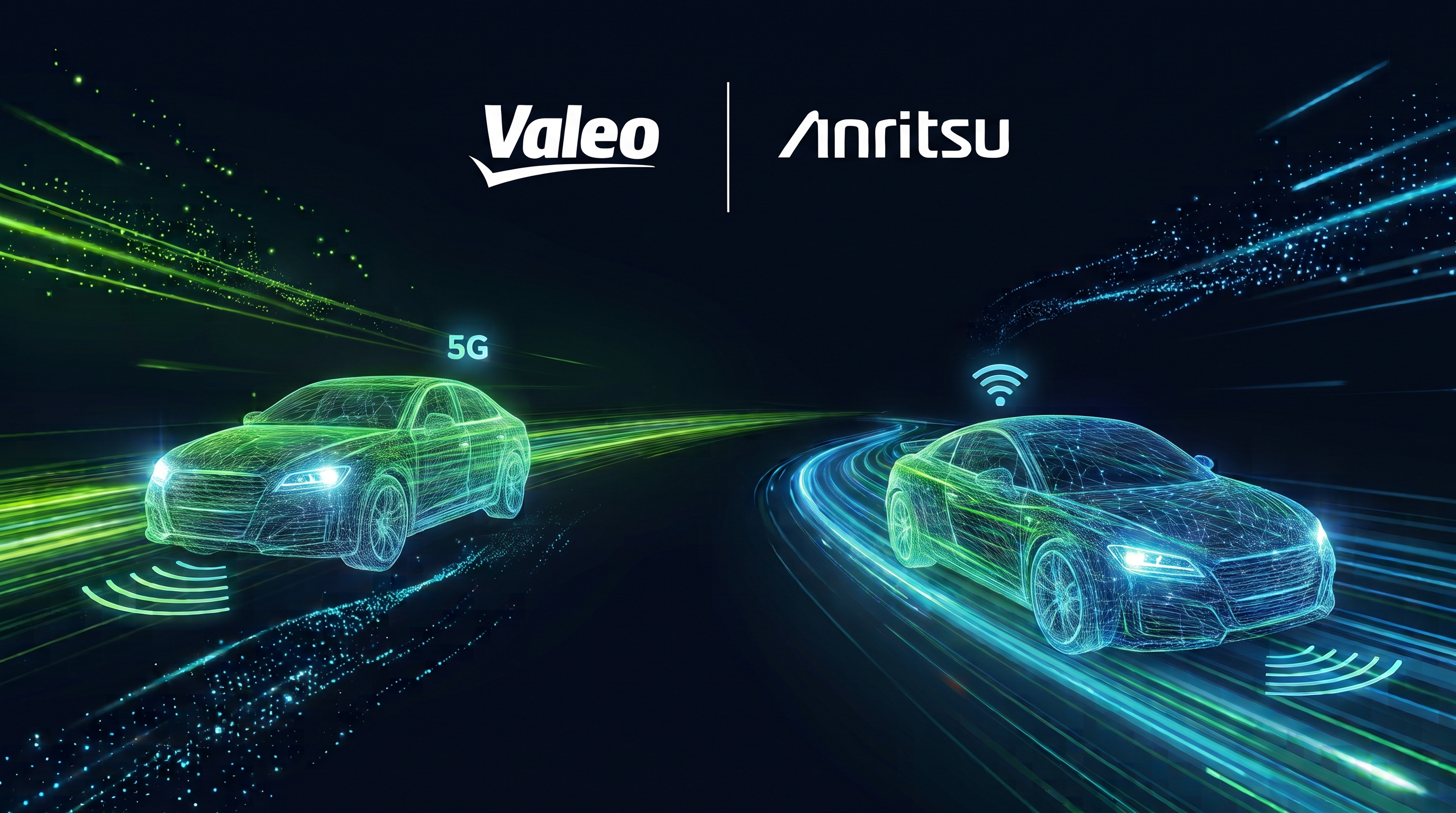 Valeo and Anritsu digital twin vehicle connectivity demonstration