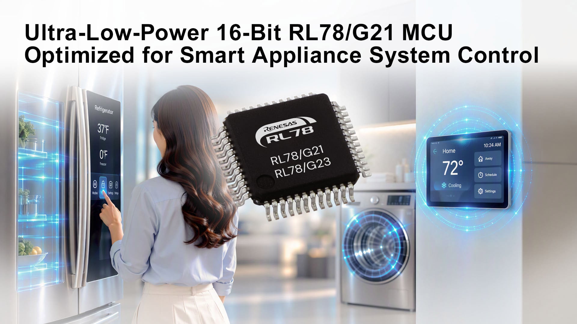 Official press image: Renesas adds RL78/G21 MCU for appliance system control