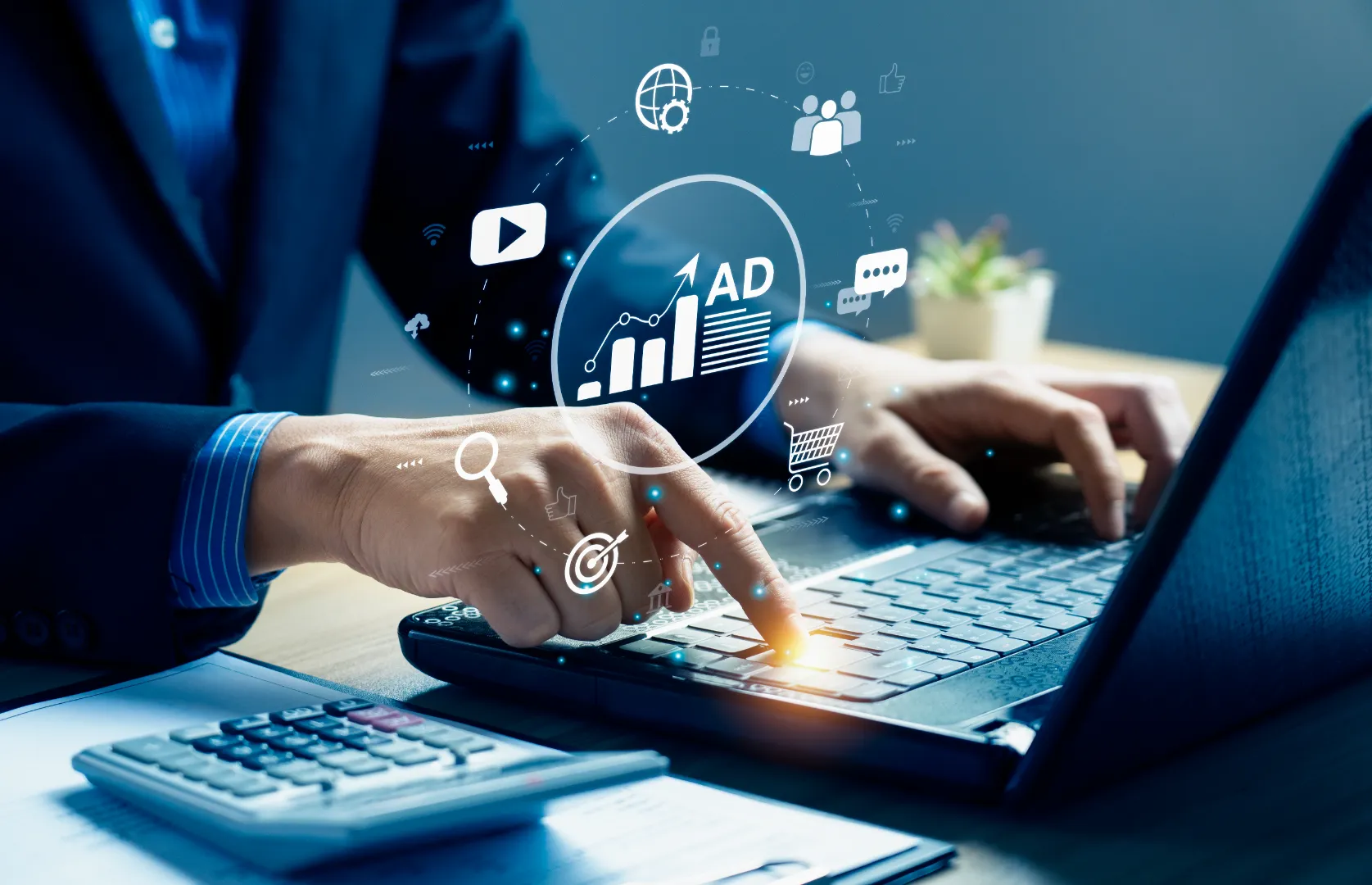 Illustration representing SEO and PPC working together