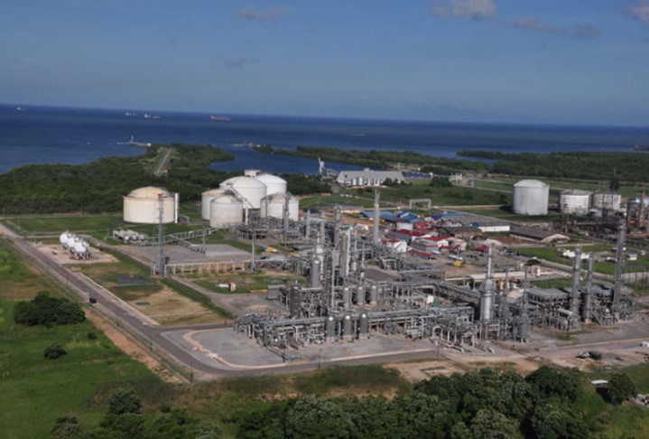 Aerial view of the Point Lisas petrochemical complex in Trinidad