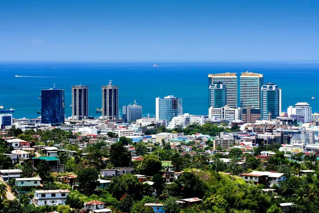 The Port of Spain skyline in Trinidad and Tobago today
