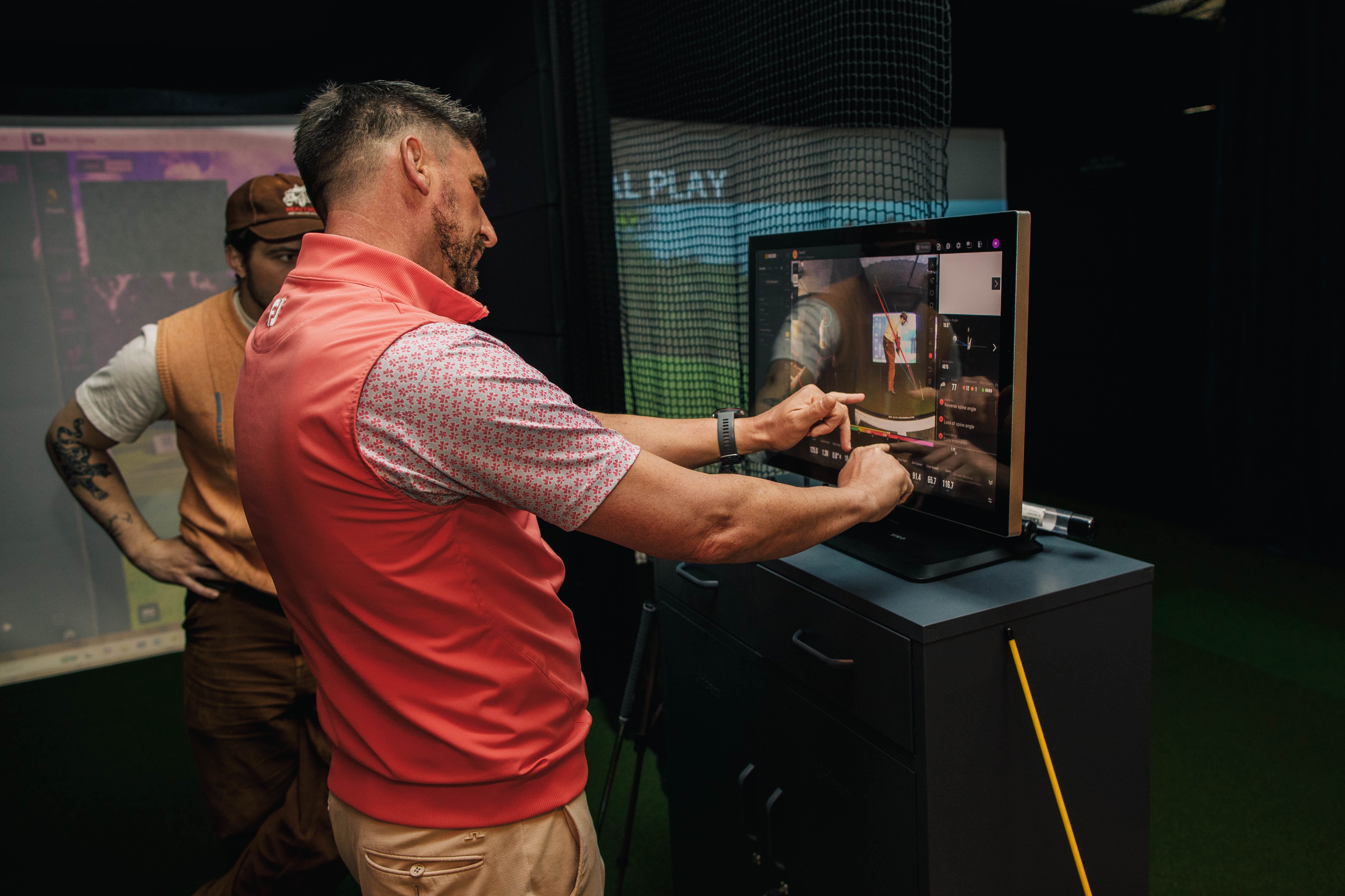 Editorial stills at an indoor golf venue in Hackney, with owner George and PGA Pro Paul Carpenter.