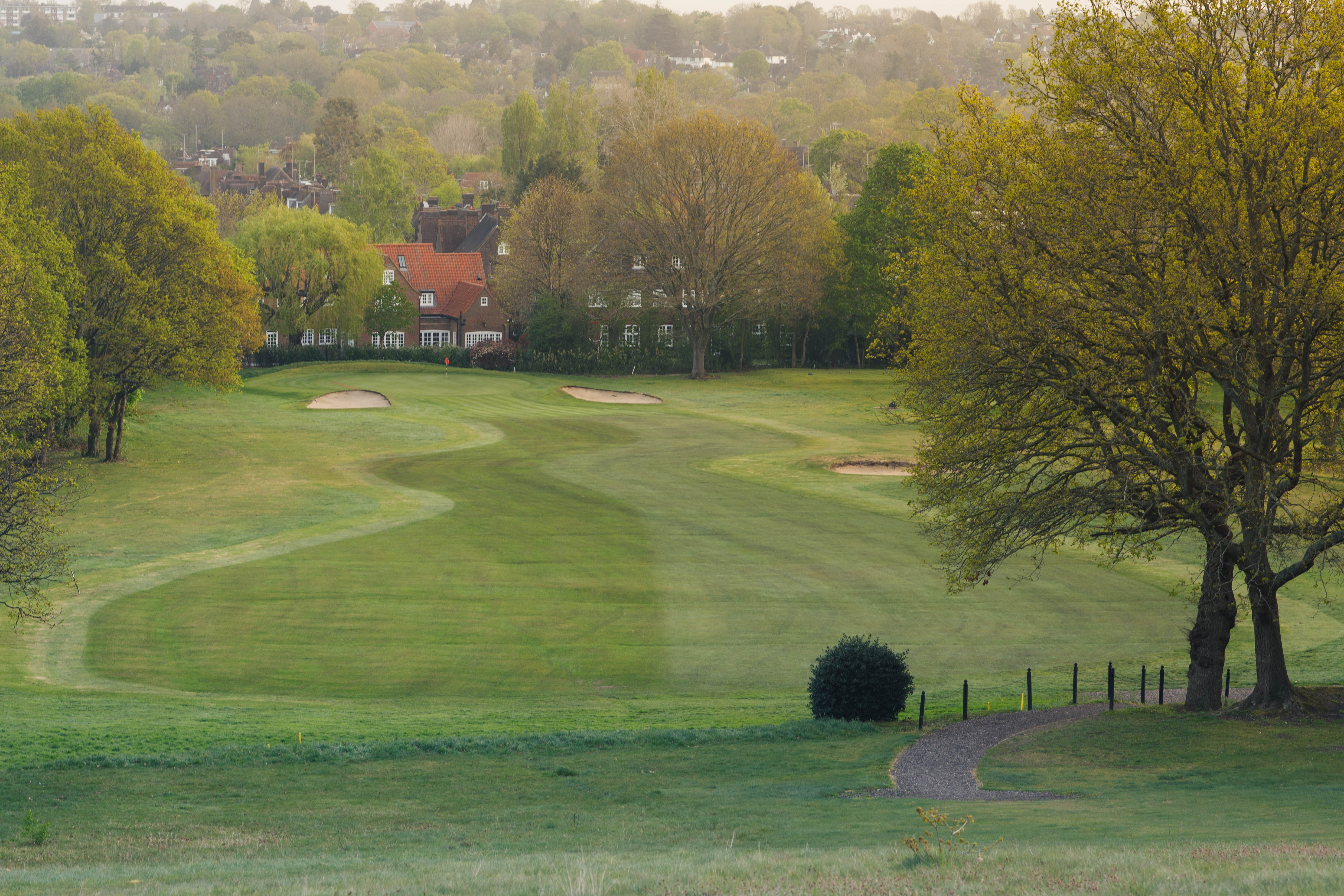 Course architecture and aerial work at a nine hole club in North London, shot by a member.