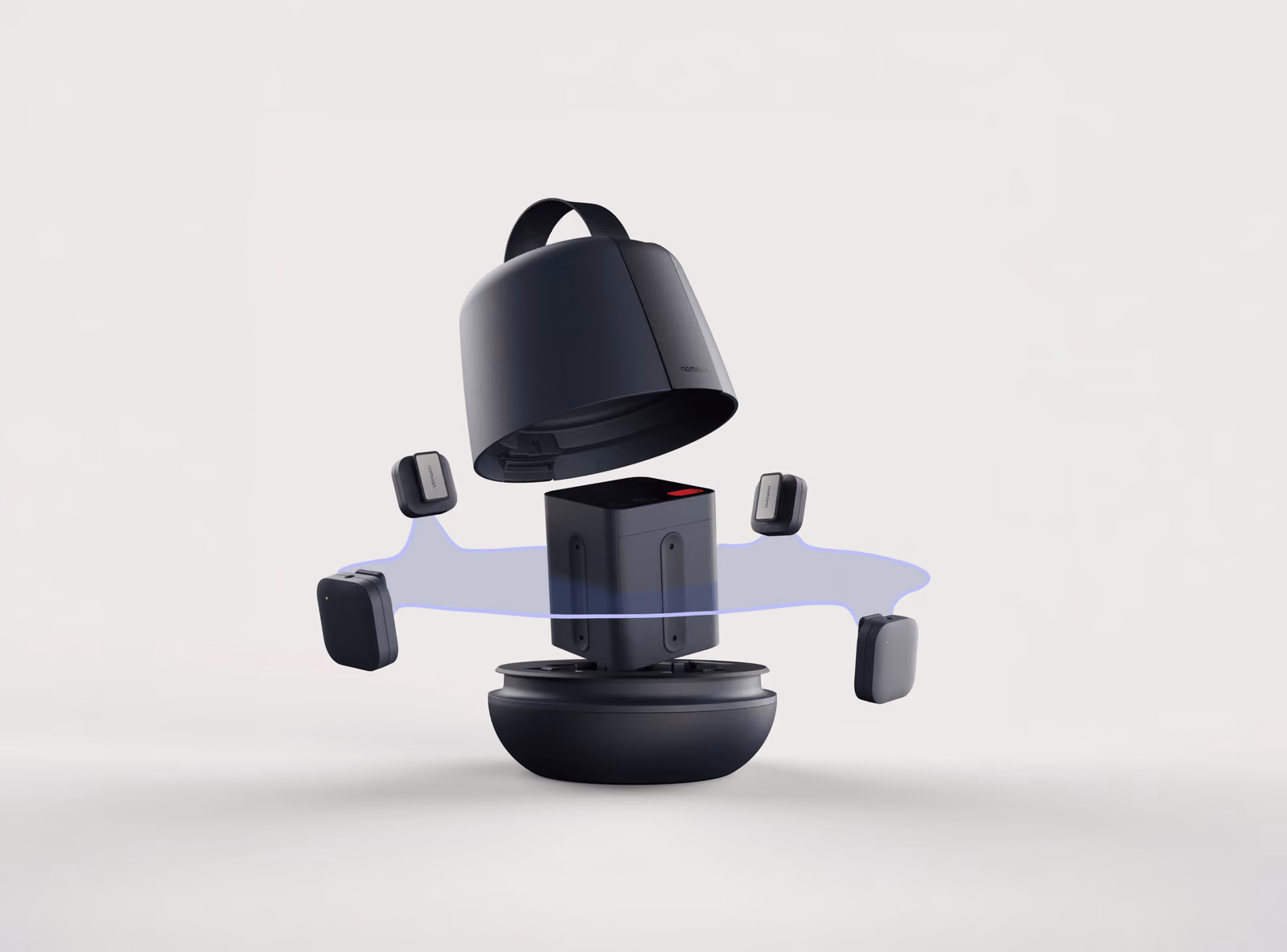 The Nomono Sound Capsule opened up: charging case, Space Recorder and four Stellar wireless mics