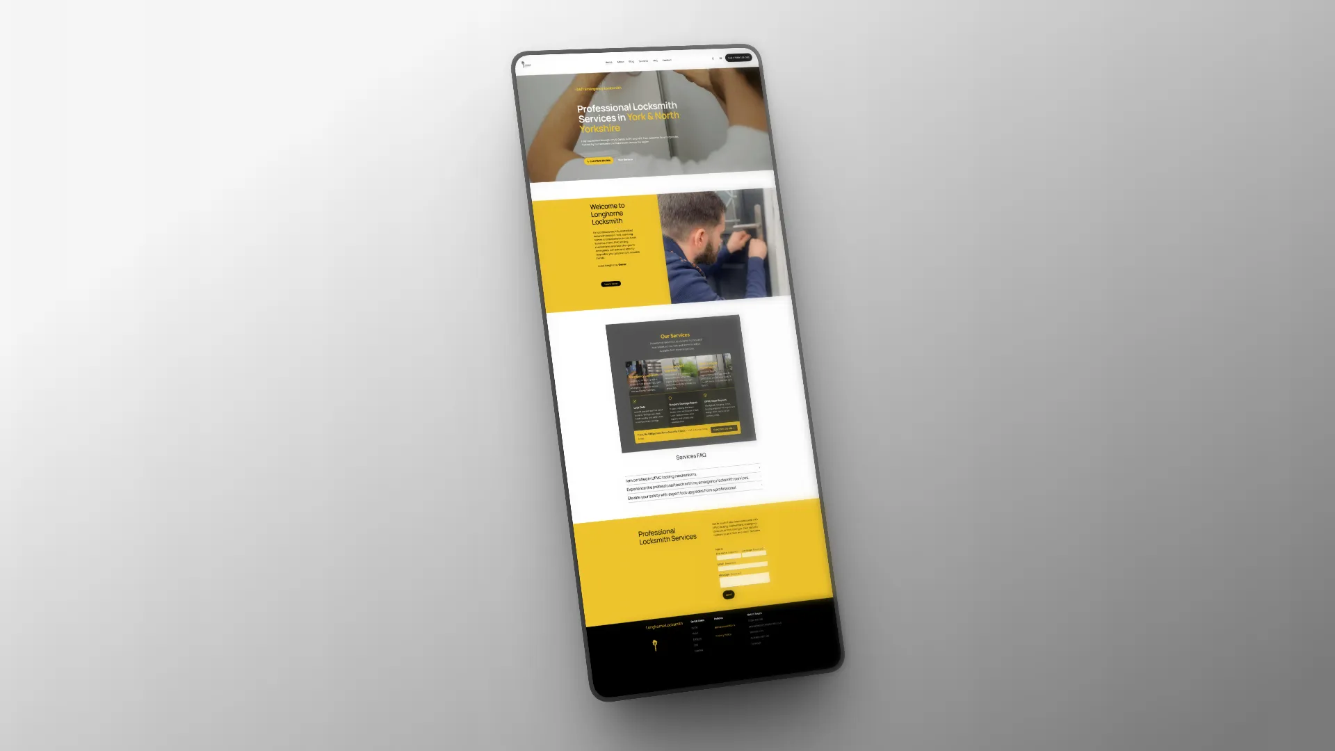 Longhorne Locksmiths responsive mobile website presentation
