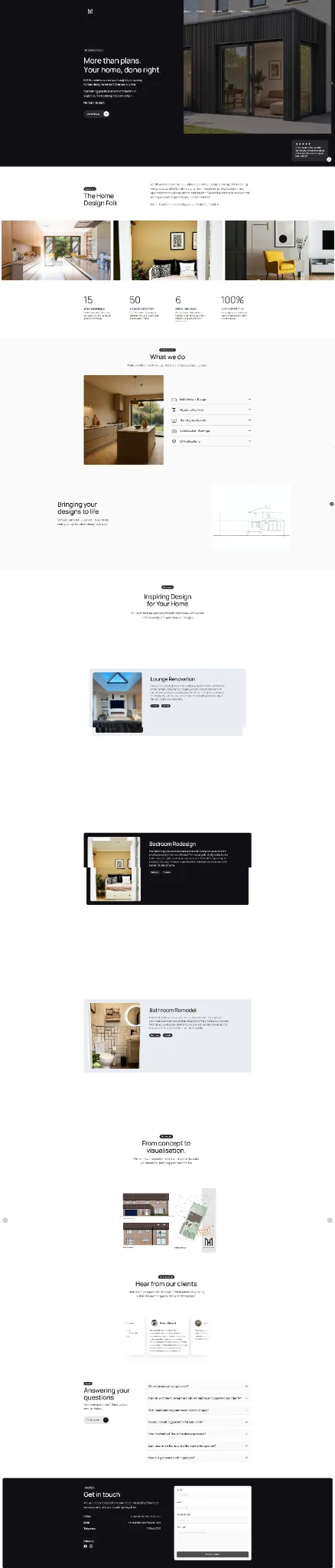MH Architecture responsive single-page website