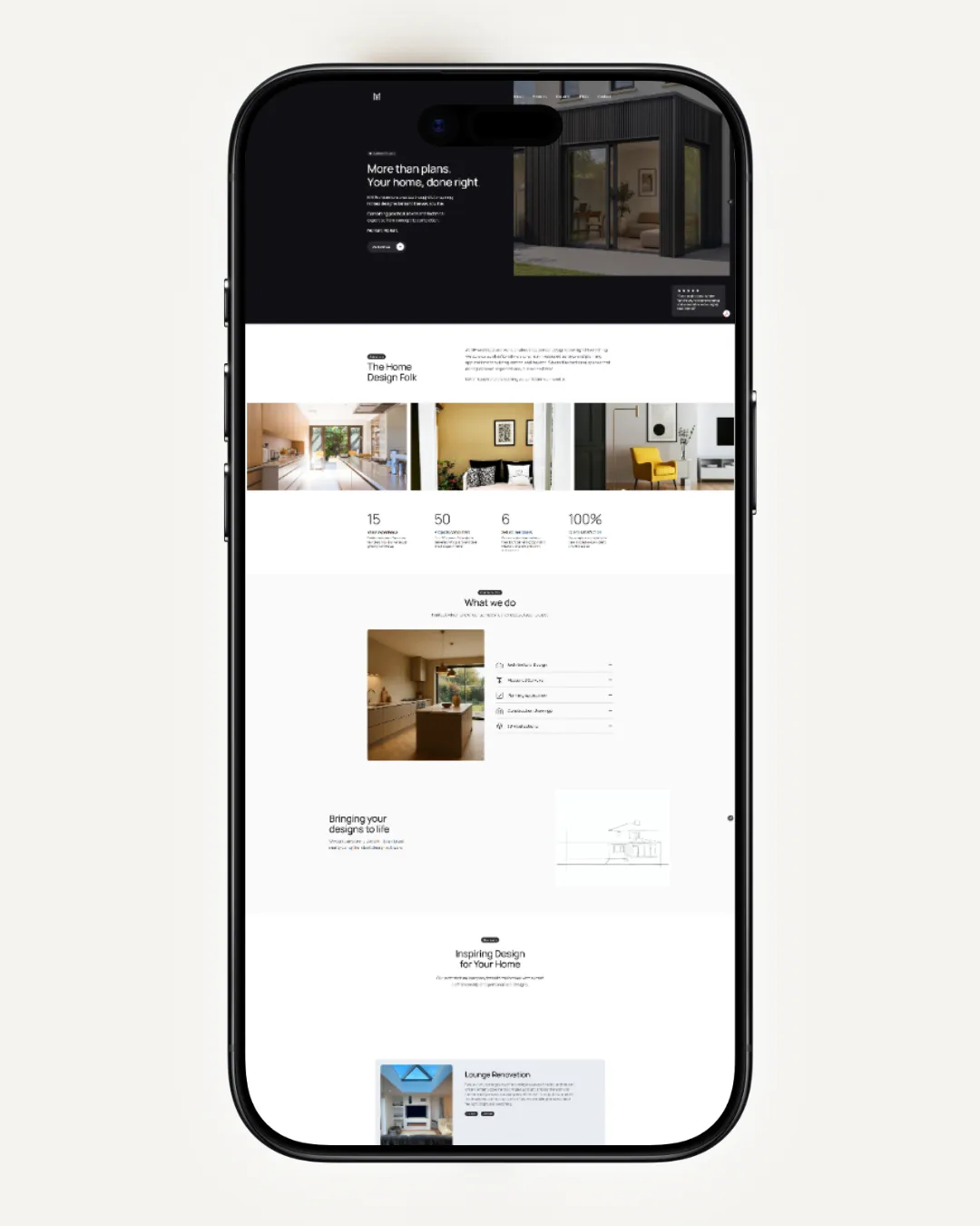 MH Architecture mobile website presentation